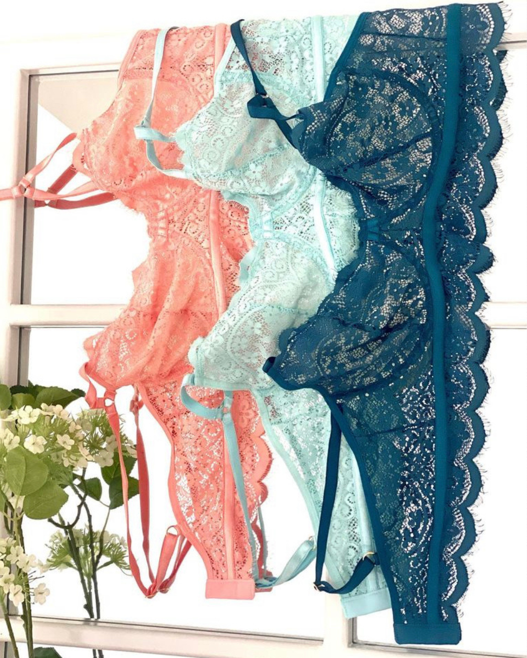 Set de Ropa Interior Amalia - Encaje Azul Marino