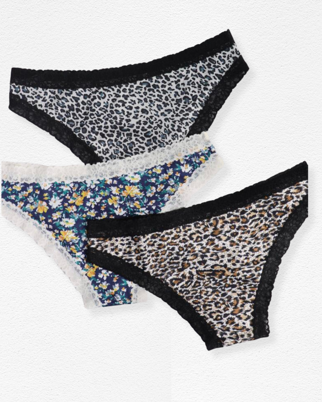 Panty Cachetero con Encaje Animal Print