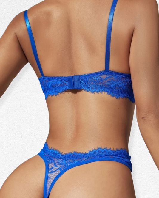 Set de Ropa Interior Atenea - Encaje Azul Rey