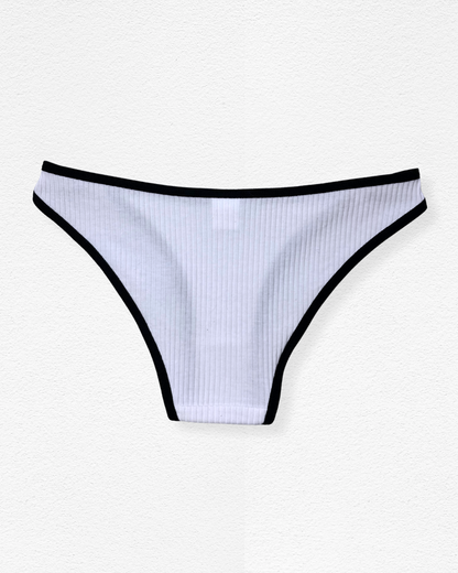 Panty rib con bordes contraste