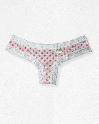 Panty Tanga de Malla con Encaje