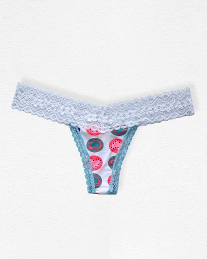 Panty hilo con fajón de encaje