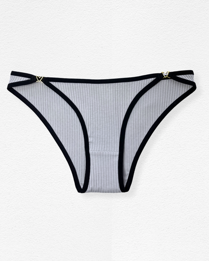 Panty rib con bordes contraste