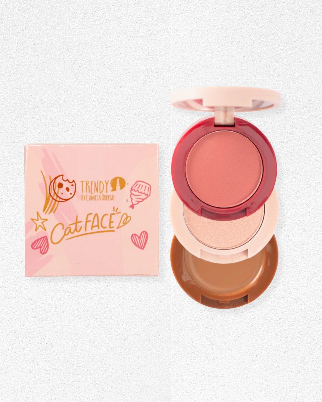 Trío Compacto Rubor, Contorno, Iluminador - Cat Face