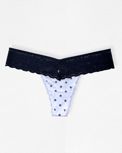 Panty hilo con fajón de encaje