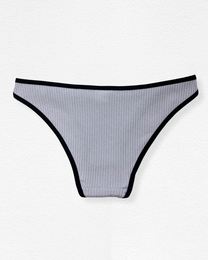 Panty rib con bordes contraste