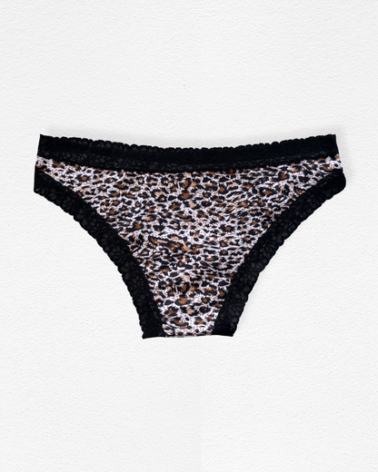 Panty Cachetero con Encaje Animal Print