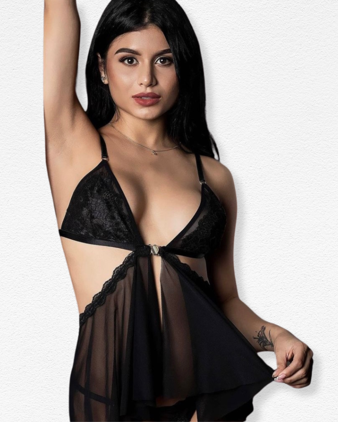 Babydoll Cintia - Encaje Negro