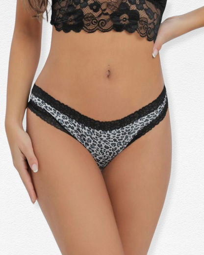 Panty Cachetero con Encaje Animal Print