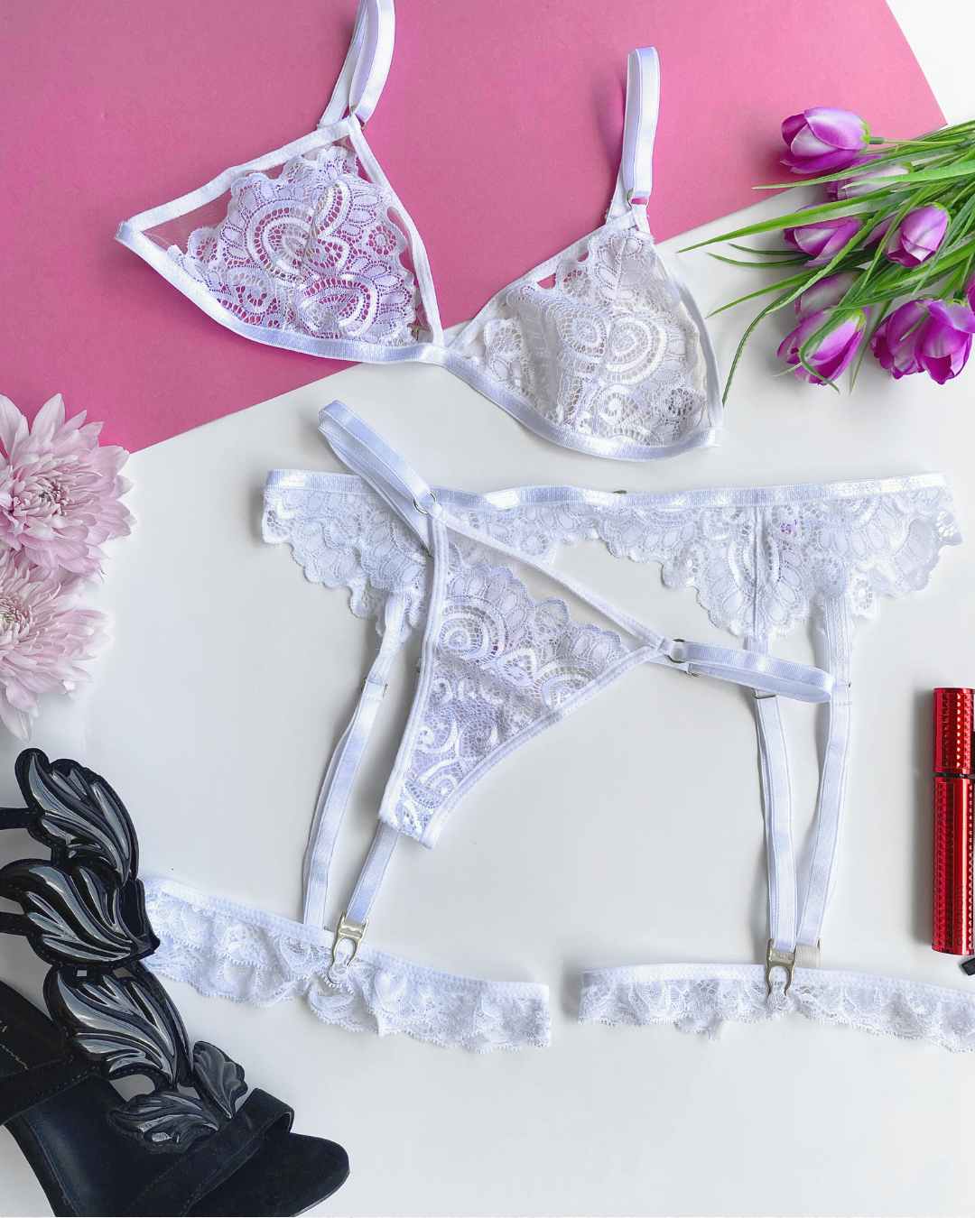 Set de Liguero Elena - Encaje Floral