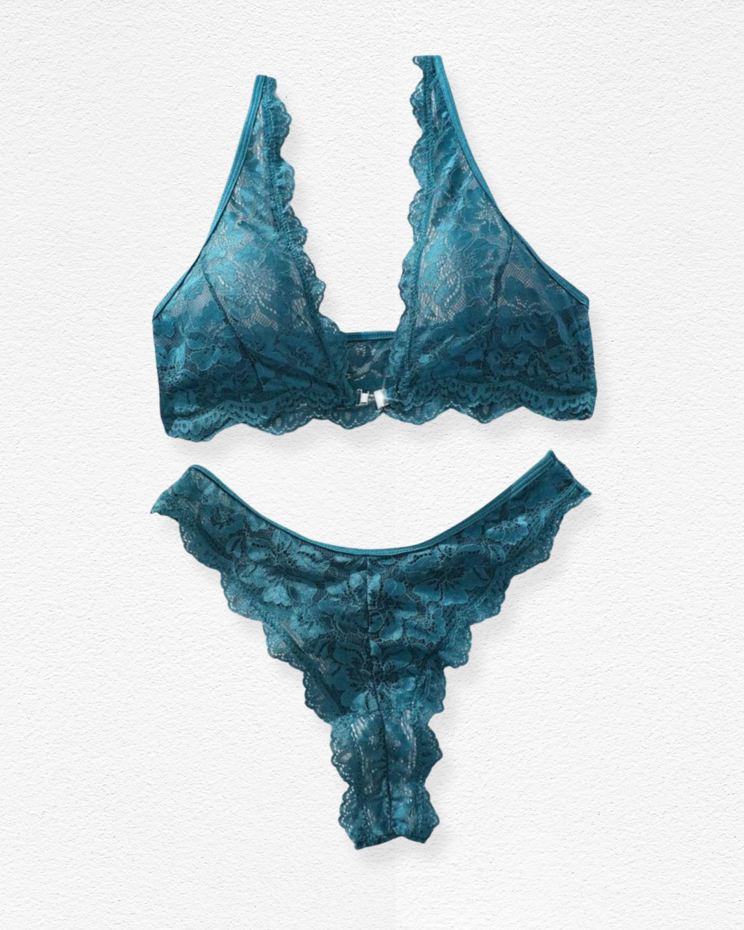 Set de Ropa Interior Elisa - Encaje Verde Esmeralda