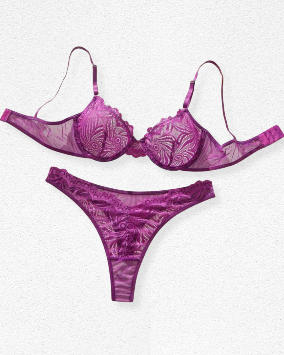 Set de Ropa Interior Renata - Encaje Púrpura