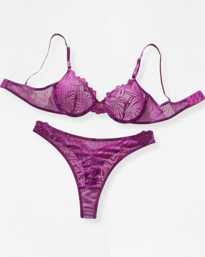 Set de Ropa Interior Renata - Encaje Púrpura